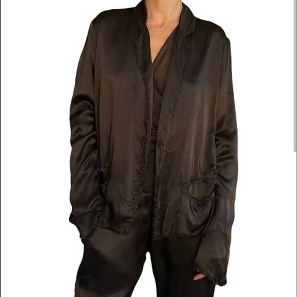 Jaga Pant+Top set Jacket satin Coordinate Calif Cool Mongolian LA designer Wow! - Picture 6 of 16